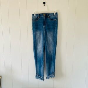 Sofia by Sofia Vergara Blue Frayed Skinny Jeans
